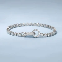 serenity day s925 sterling silver 3mm round created zircon bracelet for women bubble drill design sparkling wedding jewelry