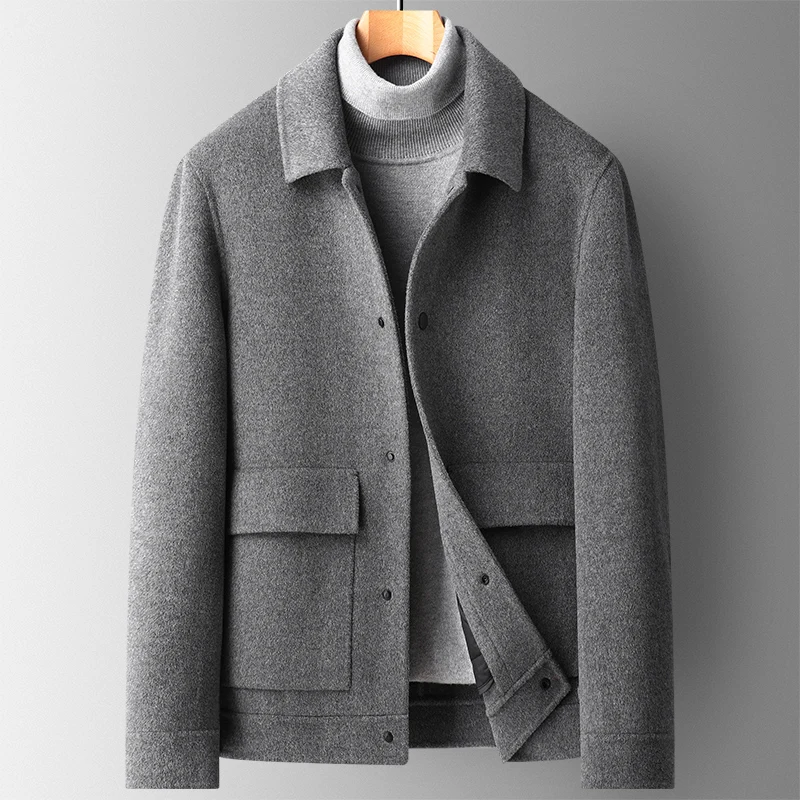 Falvlite осенне-зимняя куртка шерстяное пальто мужские двусторонние шерстяные