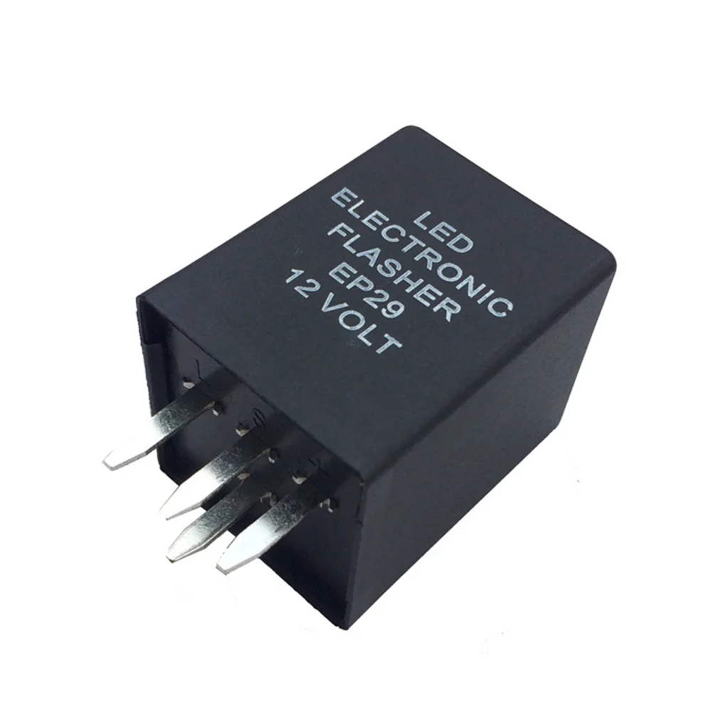 

Car 4-Pin LED Flasher Relay Fix Hyper Flash Turn Signal Equalizer (Black)