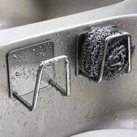 Kitchen Stainless Steel Sink Sponges Holder Self Adhesive Drain Drying Rack Kitchen Wall Hooks Accessories Storage Organizer New