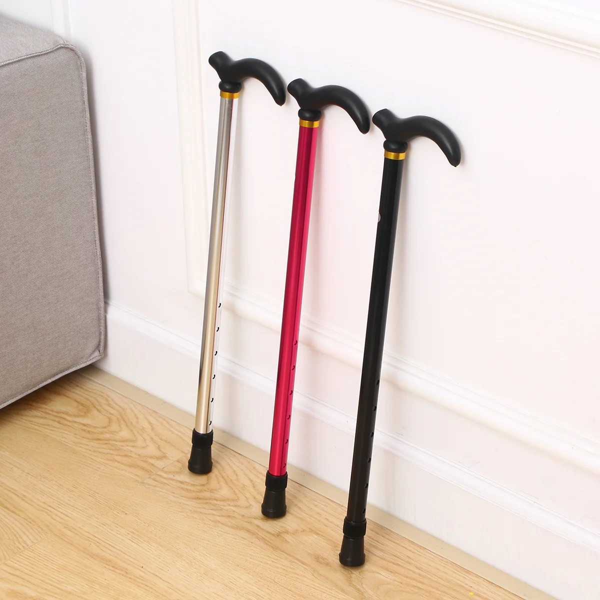 

Walking Cane Stickmen Folding Adjustable Sticks Canes Collapsible Seniors Poles Aluminum Alloy Trekking Elderly Women Hiking