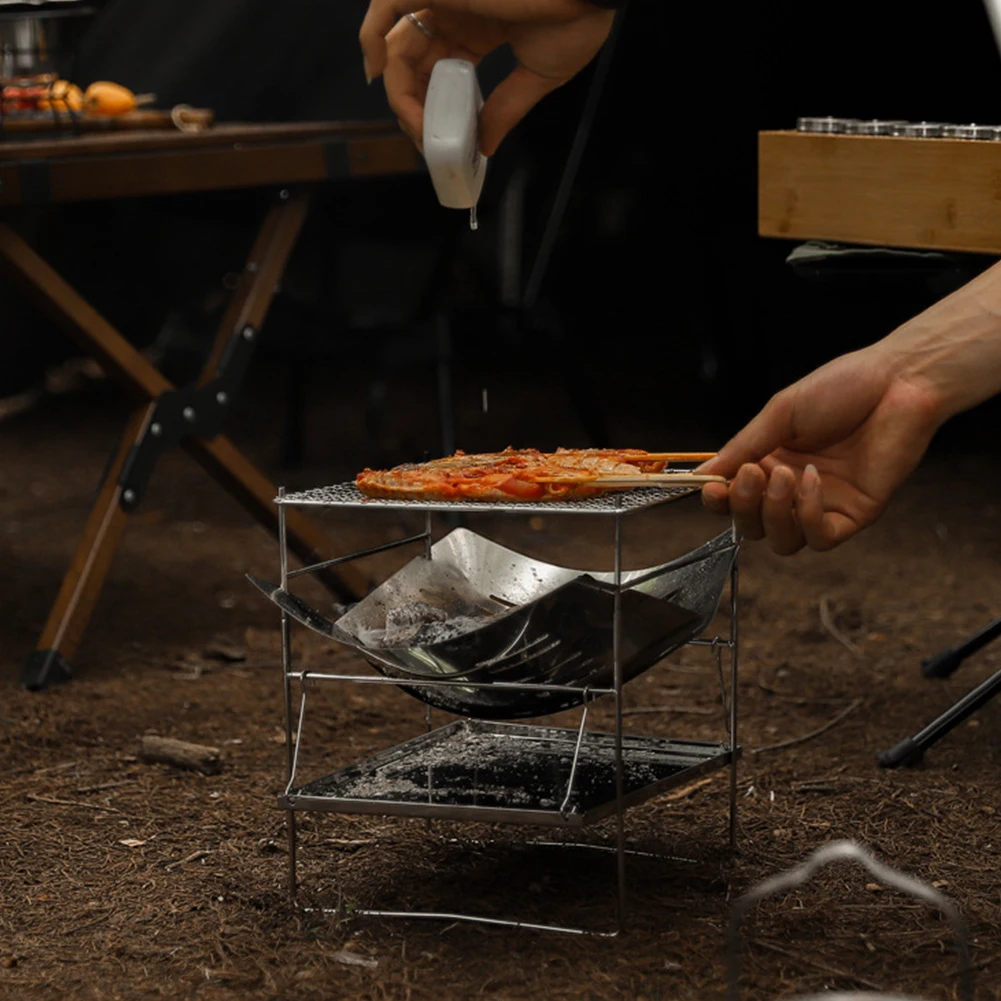 Кемпинговый гриль-барбекю портативный кемпинговый пожарный гриль складная