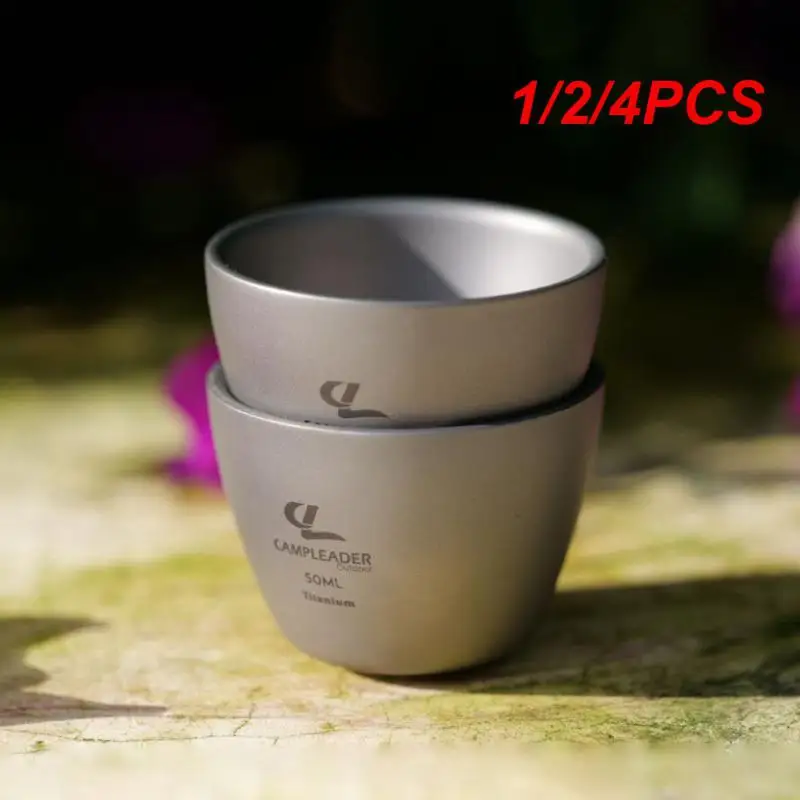 

1/2/4 шт. походная кружка титановая гермальная Изолированная прочная крепкая с двойными стенками оборудование для кемпинга чашка для ликера 50 мл Легкая