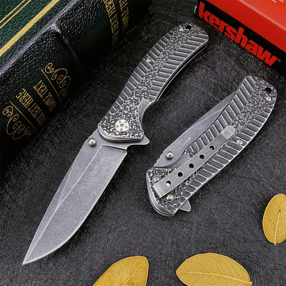 

Kershaw 1301 Folding Pocket Knife 8Cr13Mov Blade 420 Steel Military Tactical Self Defense EDC Survival Paring Flipper Knife Tool