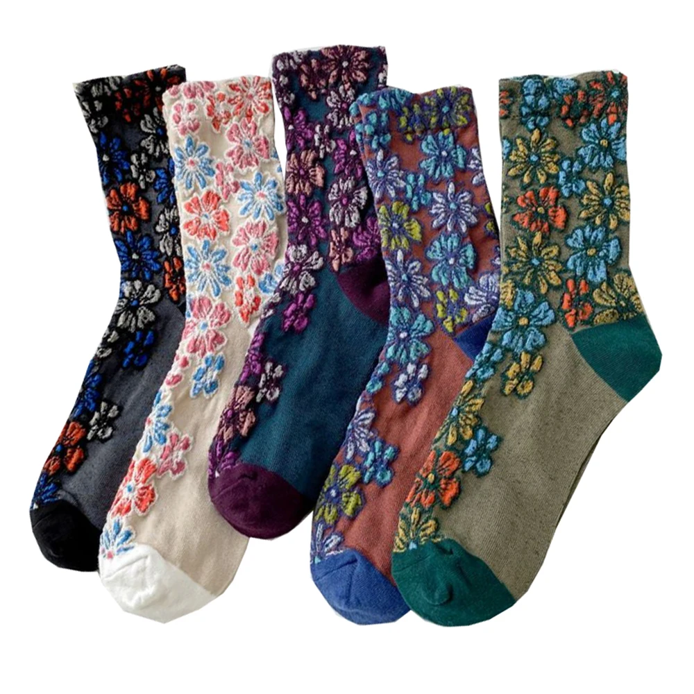 

Print Flower Kawaii Socks Female Long Autumn Winter Leg Sets Cute Cotton Korean Style Women Socks Comfortable Fashion Beautiful