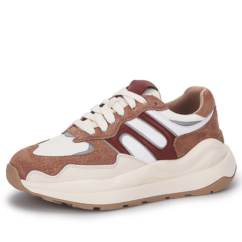 

High Quality Designer Brand Women Casual Shoes Increased Platform Sneakers Women Flats Genuine Leather Soft-soled Platform Shoes