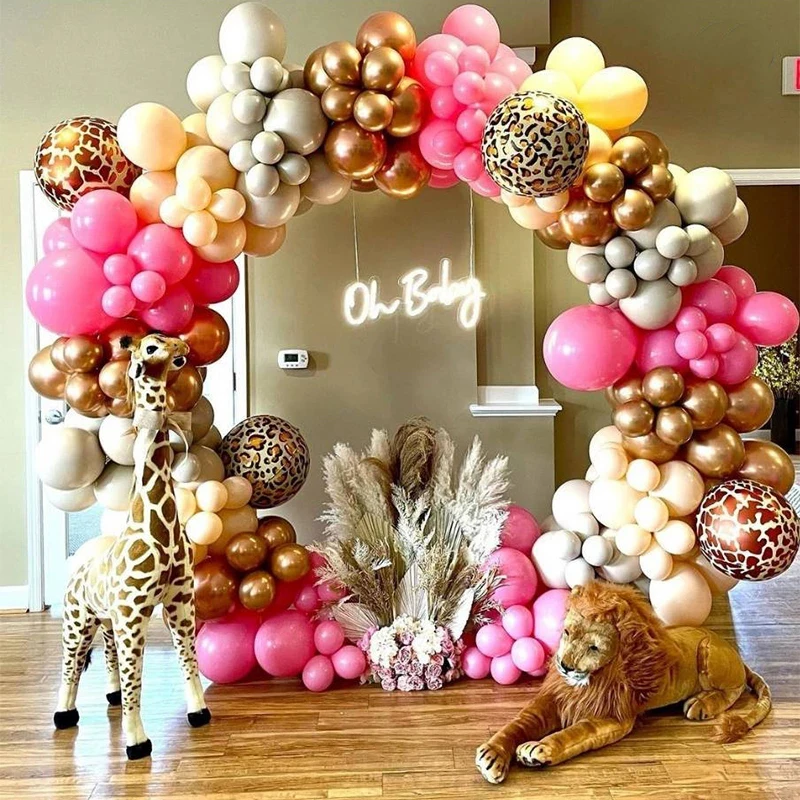 

Animal Safari Birthday Balloon Arch Kit Jungle Wild One Party Decorations Kids Zebra Giraffe Printed Mylar Ballons Baby Shower