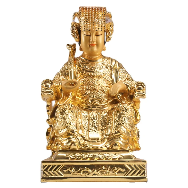 

Pure copper gilded Meizhou Mazu statue enshrined ornaments