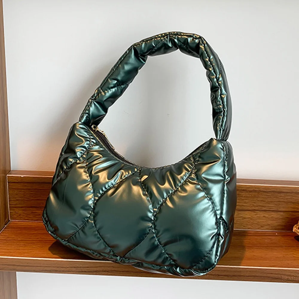 

Female 2022 Autumn And Winter New Handbags Diamond Lattice Embroidery Line Bags Fashion Cotton Armpit Bags Solid Color Bags