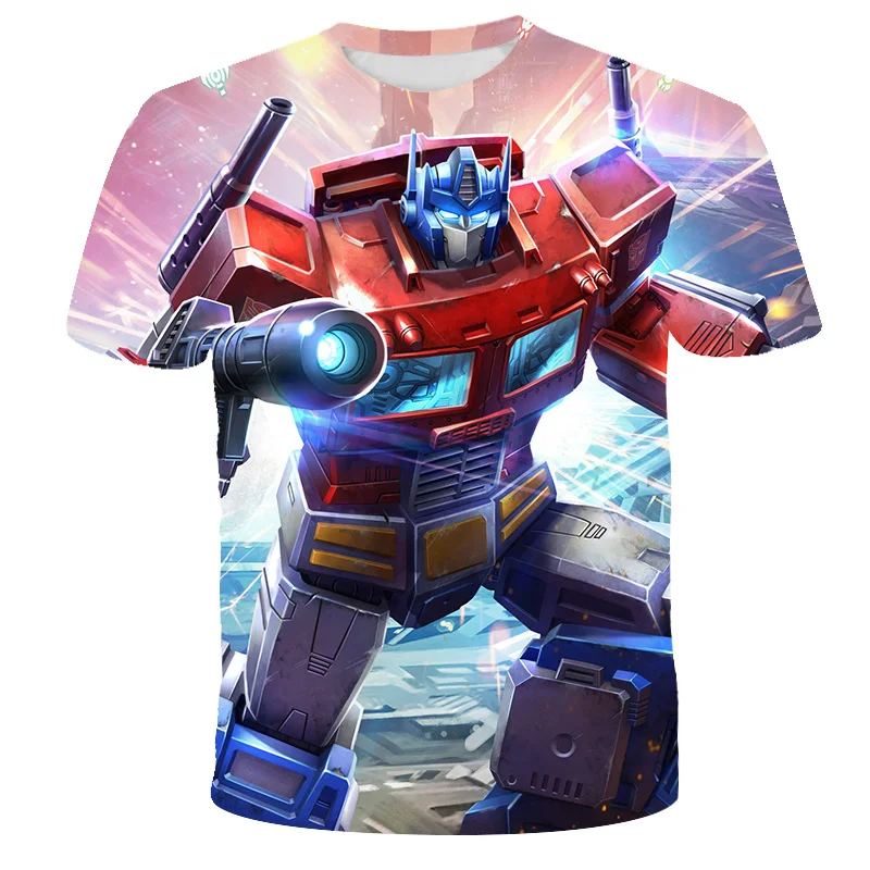 

Anime Cartoons Transformers 3D Print Summer T Shirt Fashion Kids Casual Round Neck T-shirt Boy Girl Unisex Tshirt Children Tops