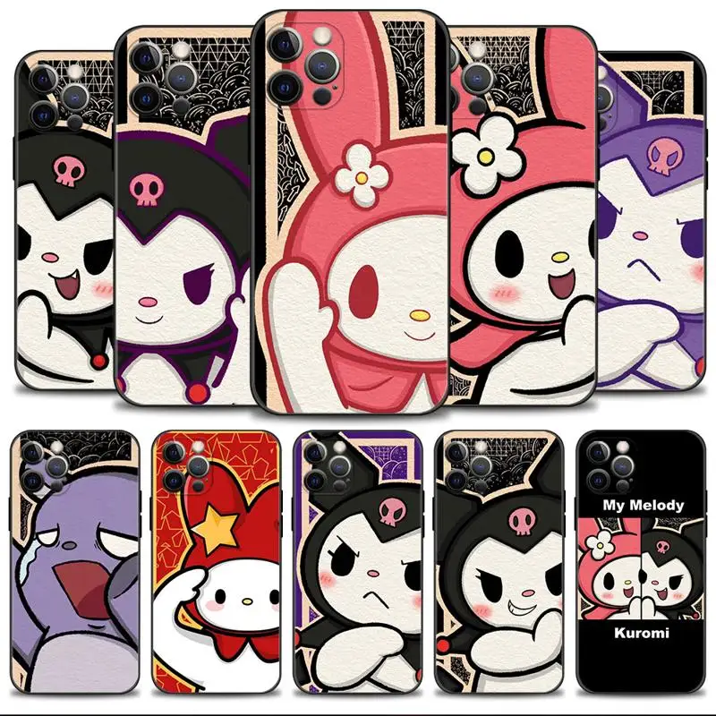 

Phone Case For Apple iPhone 14 13 12 11 Pro Max 13 12 Mini XS Max XR X 7 8 6 6S Plus Cover Shell Baku Kuromi My Melody Card