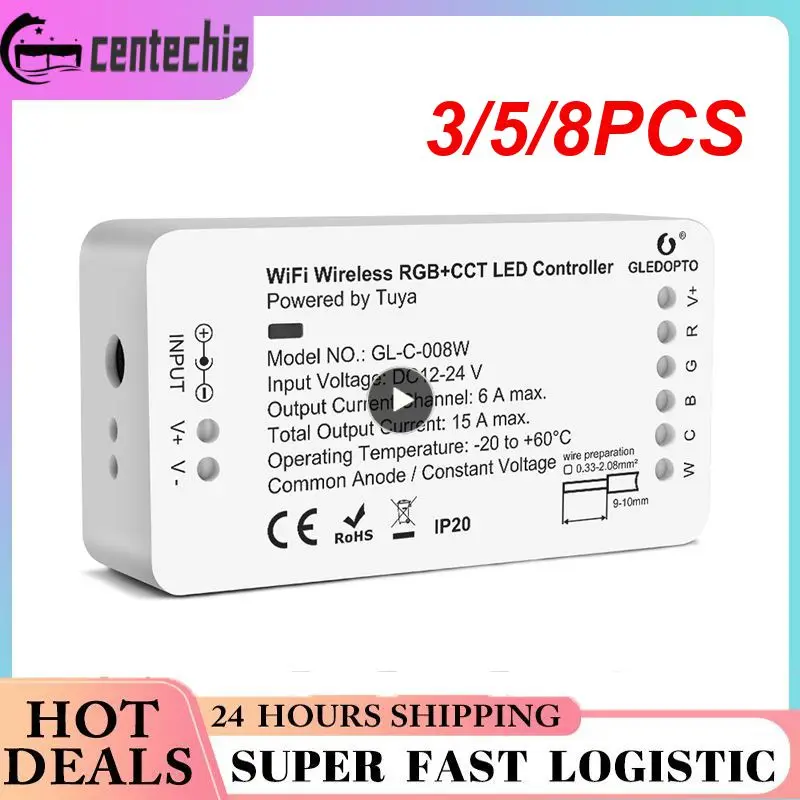 

3/5/8PCS Dimmer Module Voice Control White Led Controller Wireless Rgb Warm Cold Dimmable Dimmable Controller Gledopto