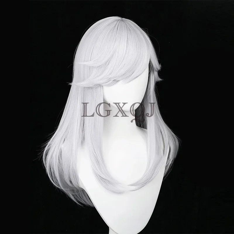 Cyno Косплей Genshin Impact Sumeru Парик 60 см Длинные Серебристо-Белые Термостойкие Волосы