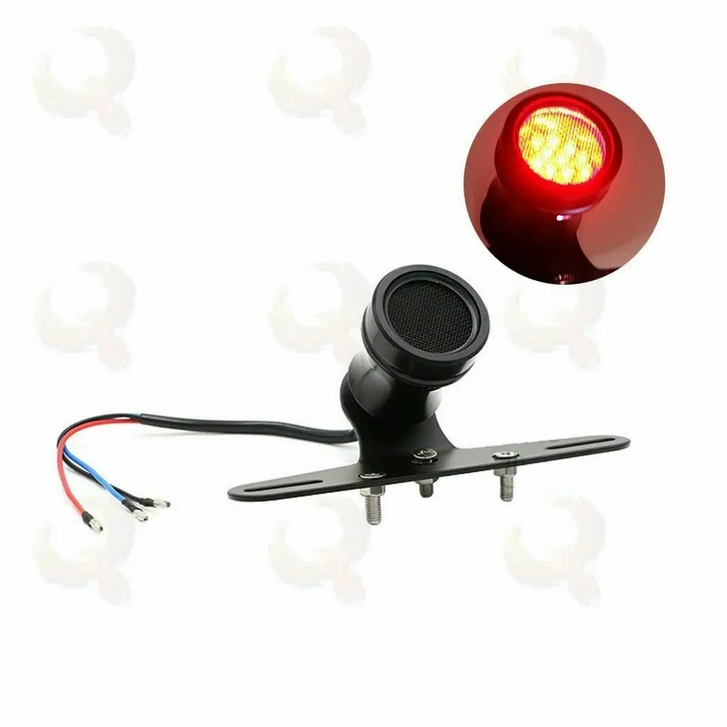 

Vintage License Plate Mount Tail Brake Light Round Stop Black New Tail Light Motorcycle Replacement For Harley Bobber