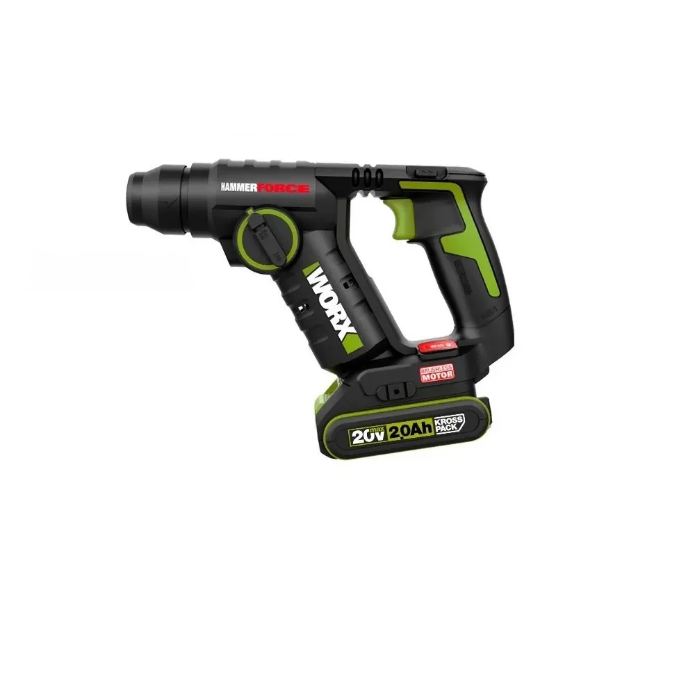 Фото WORX WU380S профессиональные беспроводные дрели, вращающийся молоток, перезаряжаемые электроинструменты, зарядный молоток, дрель, Электрическая отвертка №1