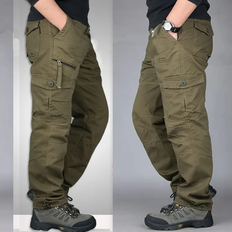 

Spring Autumn Men Military Baggy Overalls Multi Pocket Long Slacks Trousers Cotton Pantalon Cargo Homme Plus Size M-5XL