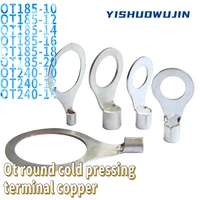 5pcs ot185 m10 m20 ot240 m10 m14 round wiring cold pressed bare terminal ring end lug copper nose