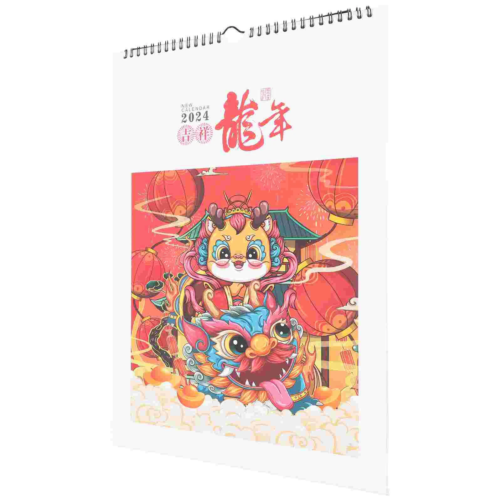 

2024 Monthly Calendar Hanging Decorative Decoration Chinese Paper New Year Posters