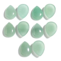 10pcs natural green drop shape flatback cabochon beads for jewelry making ring earring necklace diy accessories