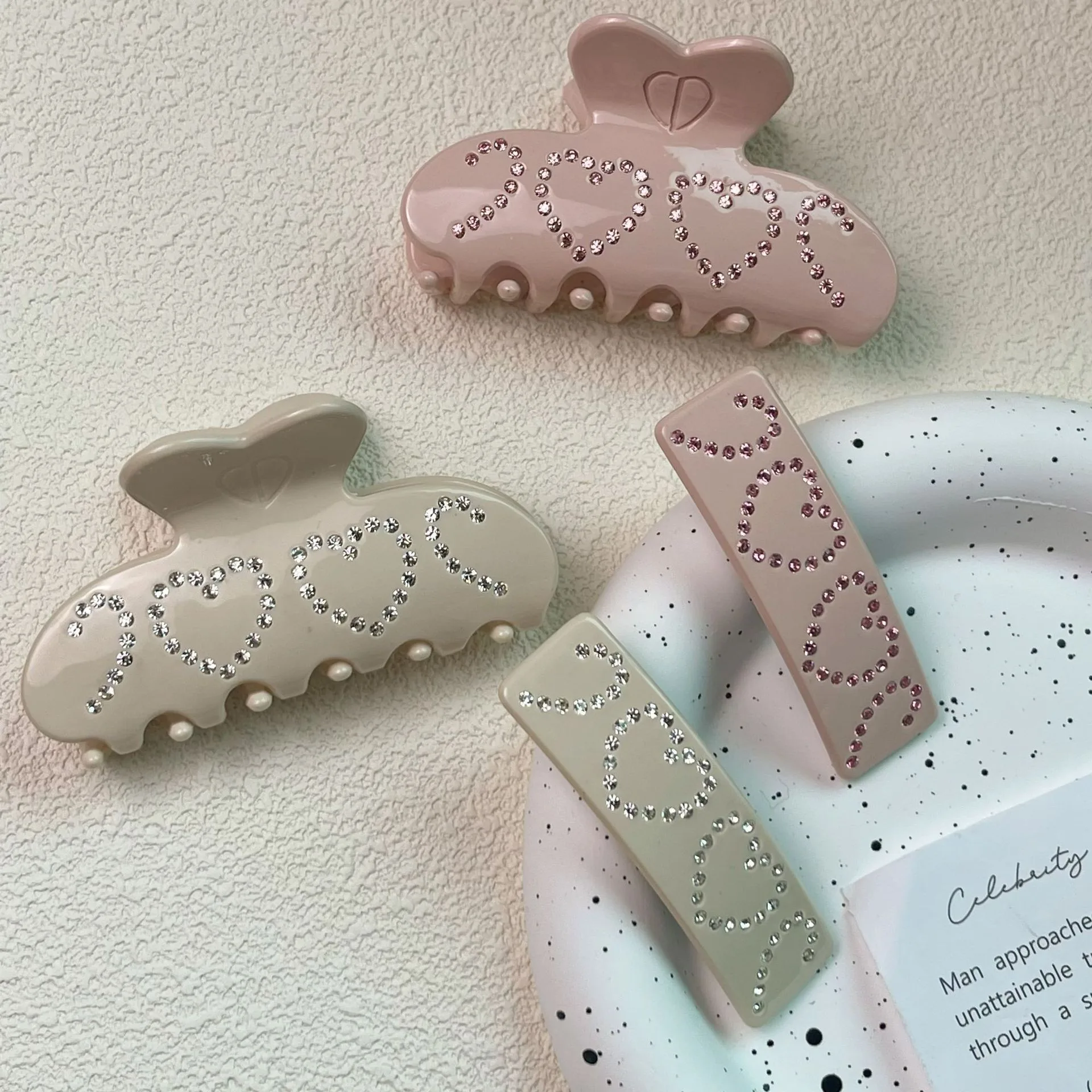 Новый водный бриллиант Love Edge зажим из ацетата модный милый и новый дизайн Sense