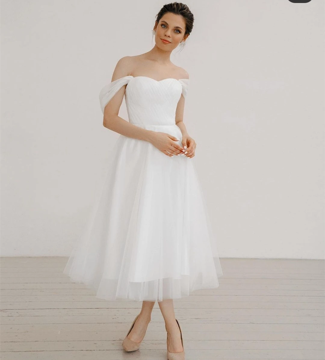 

Женское платье с открытыми плечами It's yiiya, простое Тюлевое платье до середины икры в винтажном стиле на лето 2022