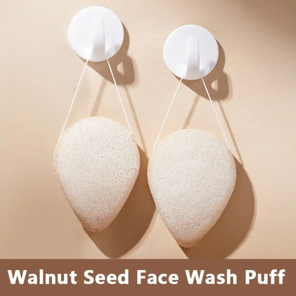

Water Drop Walnut Seeds Bath Sponge Beauty Women Face Wash Puff Double Side Reusable Face Deep Cleaning Pads Women
