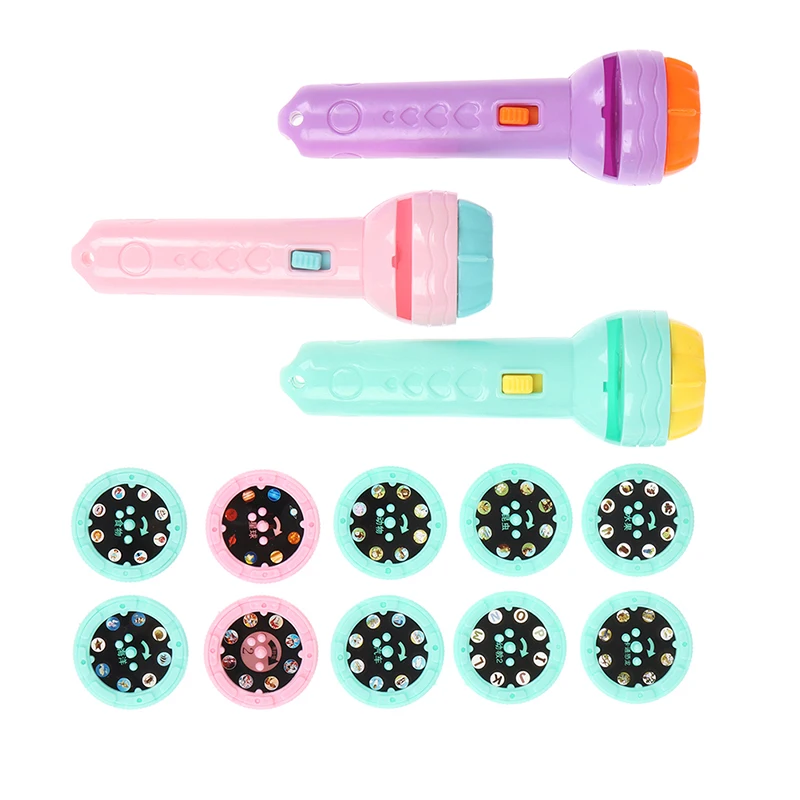 Детская книга-прожектор фонарик с историями для сна 80 узоров раннего образования для детей в праздник день рождения.