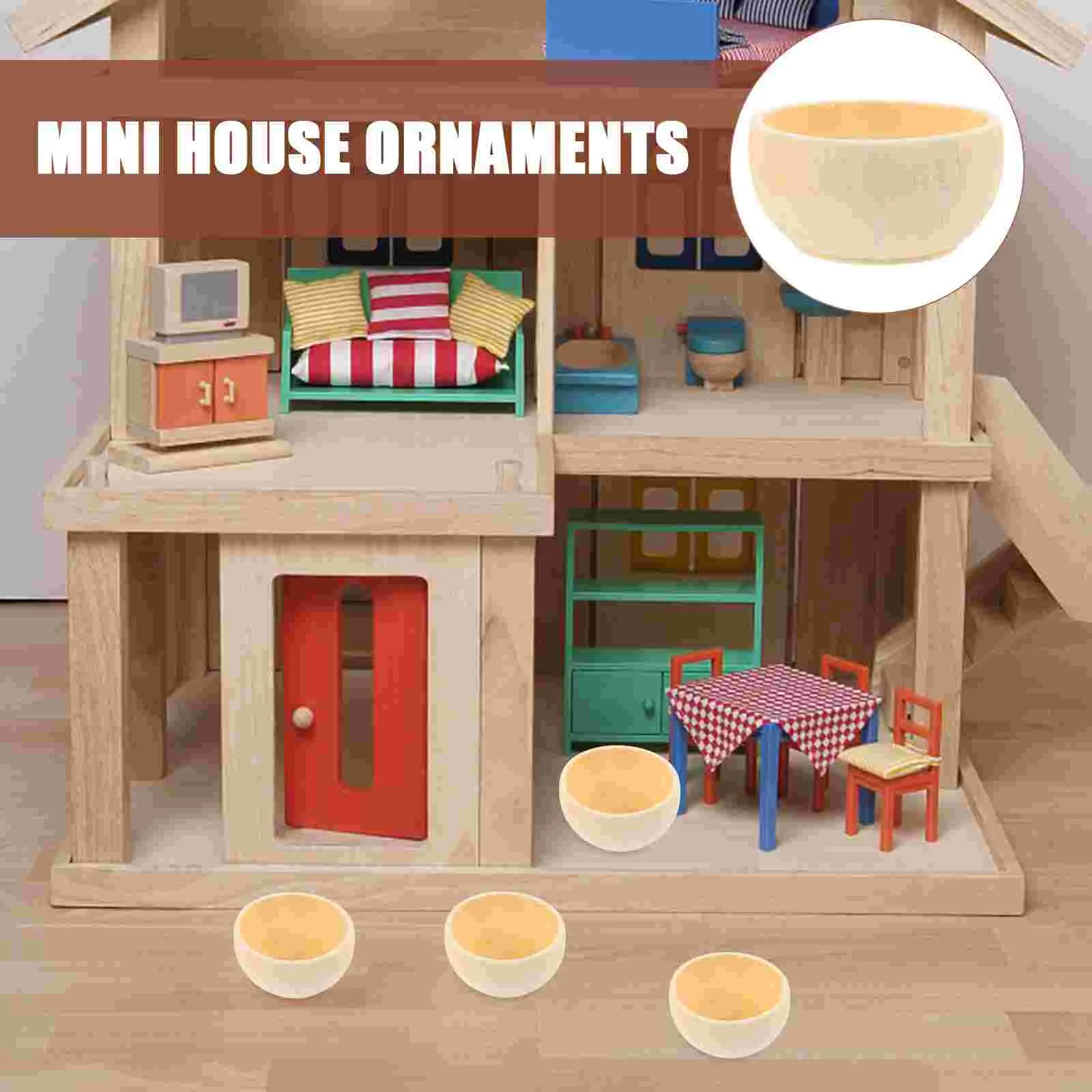 5 шт. деревянная миска миски для рисования теста детская незаконченная живопись