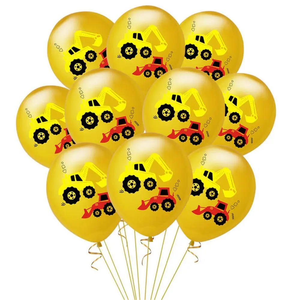 

10pcs Decoration Excavator Theme Wedding Birthday Party 12" Latex Engineering Vehicles Balloons For Children|Adults
