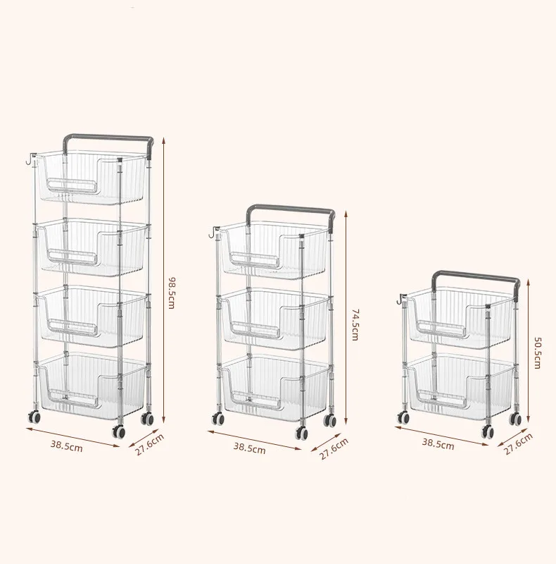 Корзина полка для хранения от пола до потолка кухни ванной передвижная закусок