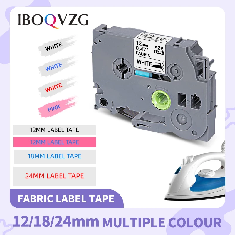 IBOQVZG 12/18/24mm*3m Blue on White Iron Tapes TZe-FA4 tz FA231 TZe-FA531 TZe-FAE3 for Brother Label Printers P-touch PT-H100