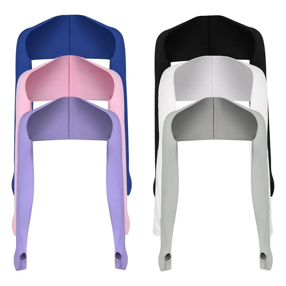 

Riding Cycling Long Sleeve UV Protection Solid Color For Men Long Cuff Arm Sleeves Sun Protection Ice Silk Sleeves Shawls