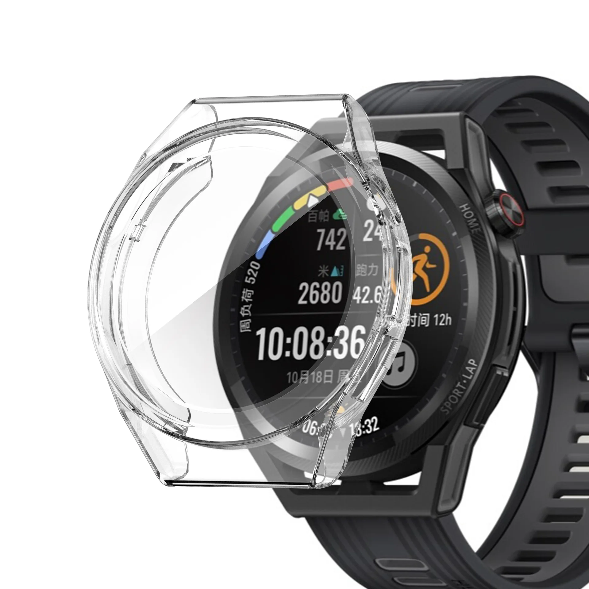 

for Huawei GT Runner Watch Case TPU Screen Protector Cover for GT Runner Watch Scratch-resistant Shell Bumper Accessories