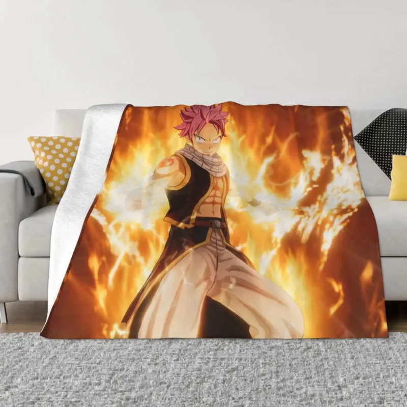 

Фланелевое Одеяло Dragneel Natsu, одеяло в стиле аниме с хвостом феи, одеяла для постельного белья, офисное теплое постельное белье