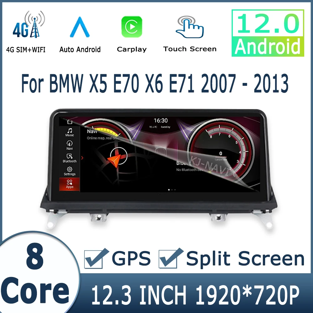 

Автомобильный мультимедийный плеер, плеер на Android 12, с радио, GPS, для BMW X5 E70, X6, E71, 10,25-2007, с экраном 2013 дюйма и системой CCC CIC