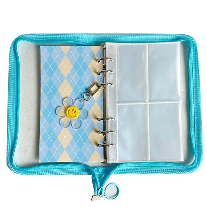 Папка на молнии с 30 шт. фоторукавами альбом Kpop блестящая папка для фотокарт