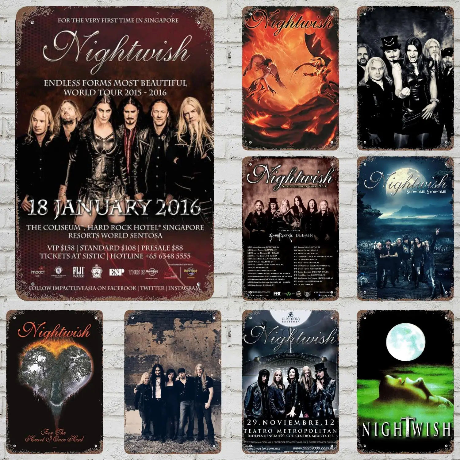 Фото Металлические вывески Nightwish, настенный декор, винтажные жестяные вывески, металлический плакат капитана, декор для бара, паба, клуба, украшение стены №1