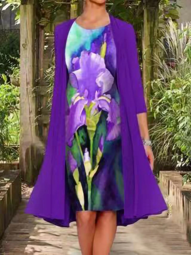 Винтажный осенний кардиган с имитацией двух частей в стиле Харадзюку средней