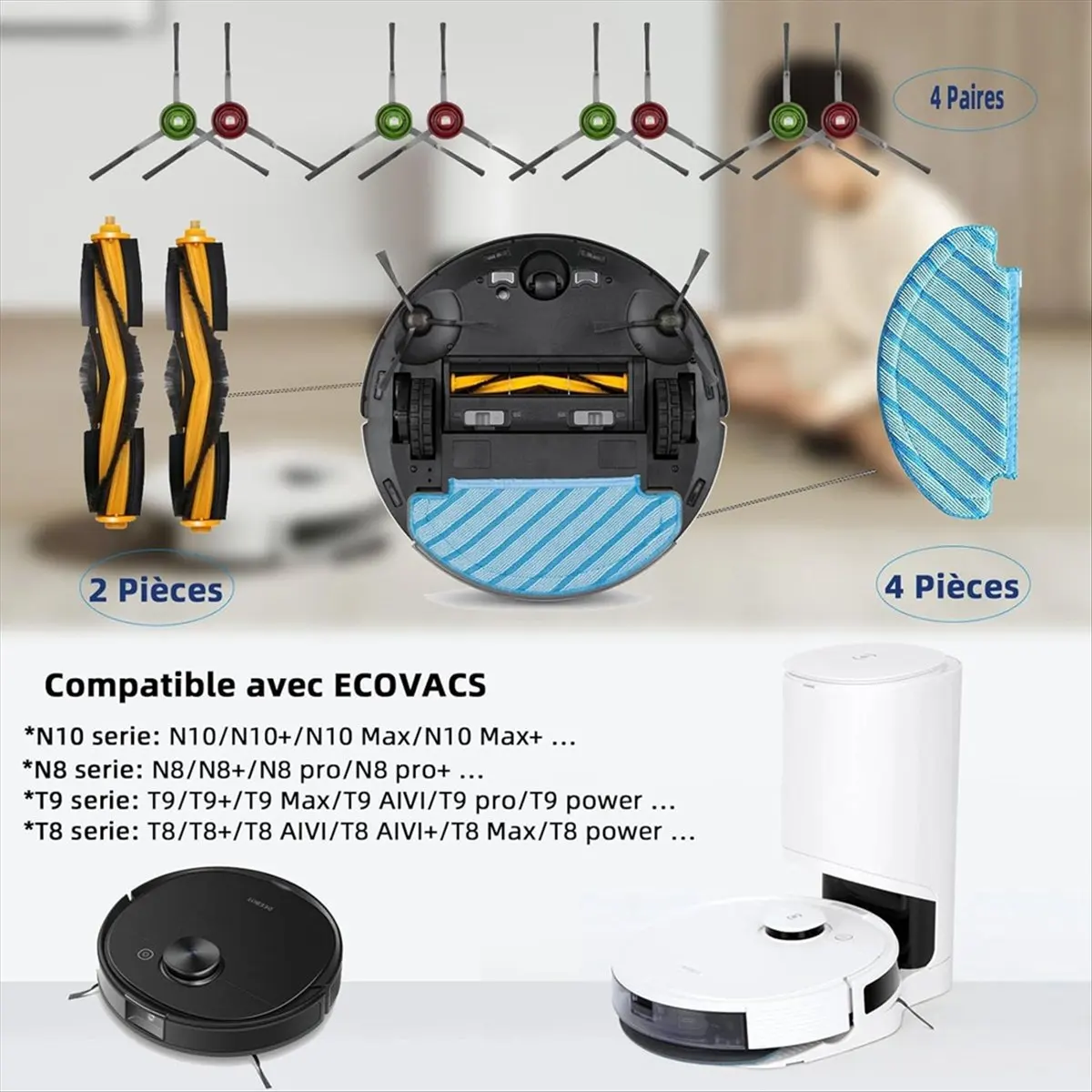 T80C! Запасные части для Ecovacs DEEBOT N10+N10 Plus, комплект аксессуаров OZMO N8+N8 Pro+, наборы аксессуаров T8+T8 AIVI+T9+ (art.: 3920dabb4cea5) - 3920dabb4cea5