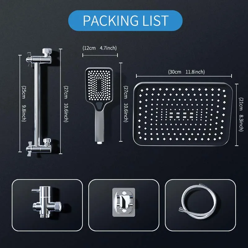 Насадка для душа с дождевой насадкой и ручным комбинированным режимом большая