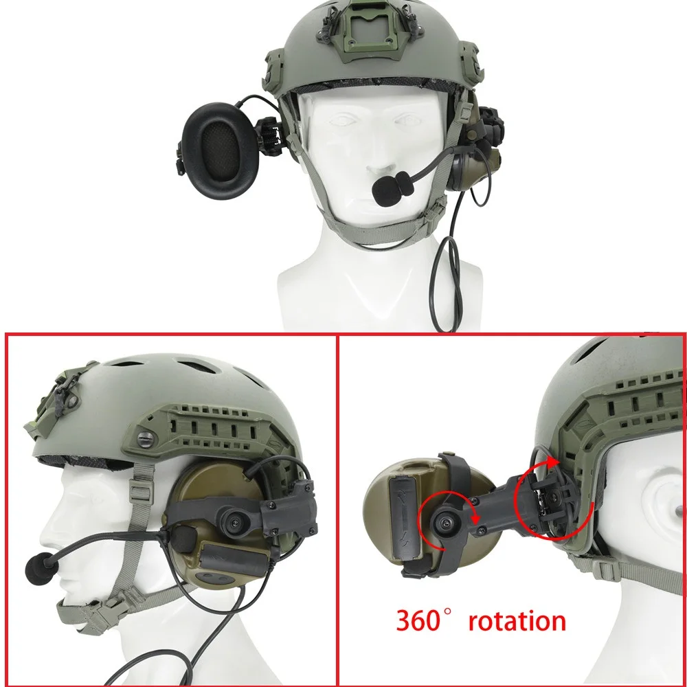 Tactical Headset COMTAC II Helmet Bracket Version Airsoft Headphone and Comtac Detachable Headband and Tactical U94 Ptt