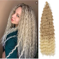 deep twist water wave crochet hair 28inch crochet braid ombre braiding hair extensions synthetic afro curls for women heymidea