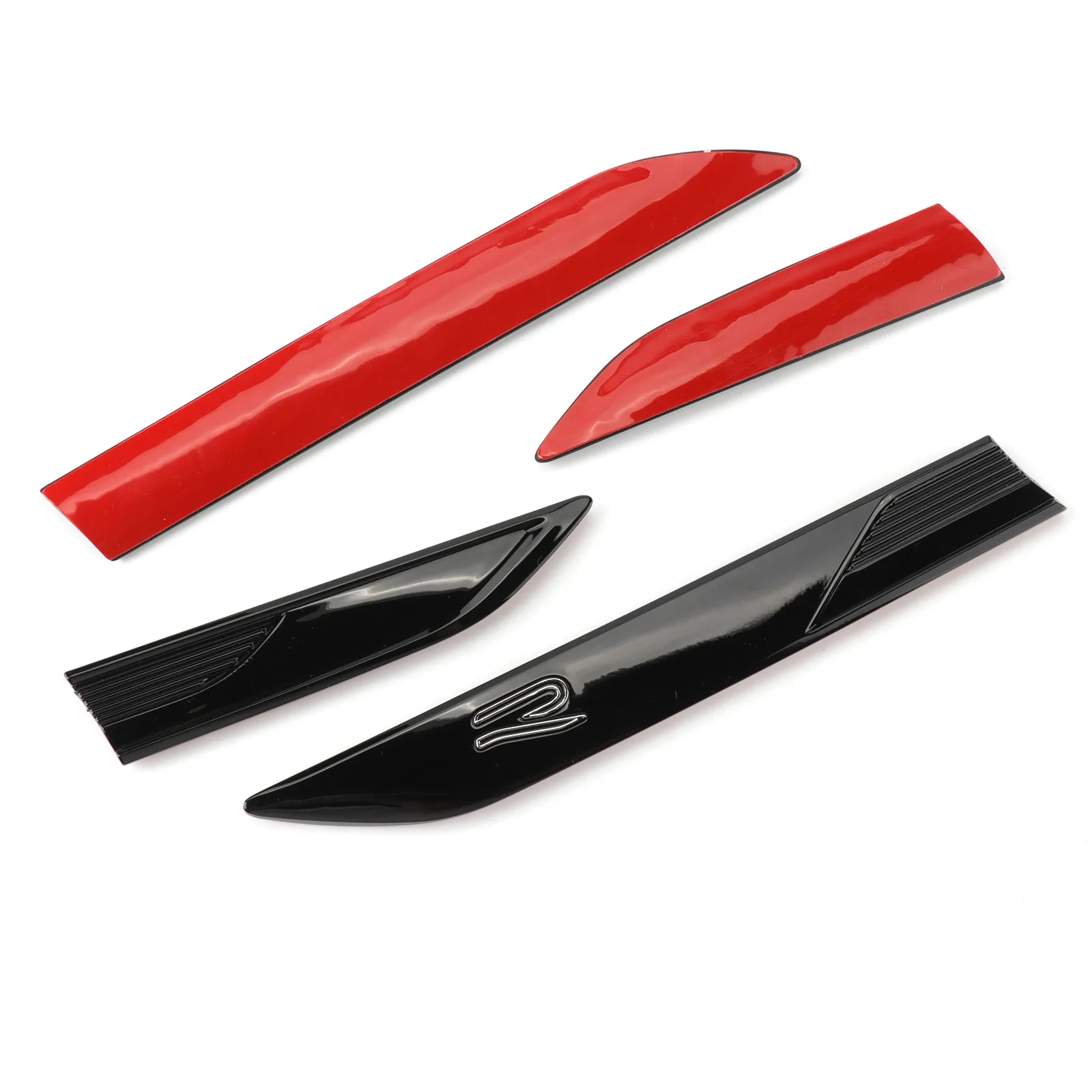 Блестящий черный R боковое крыло значок на Набор наклеек с эмблемой кузова