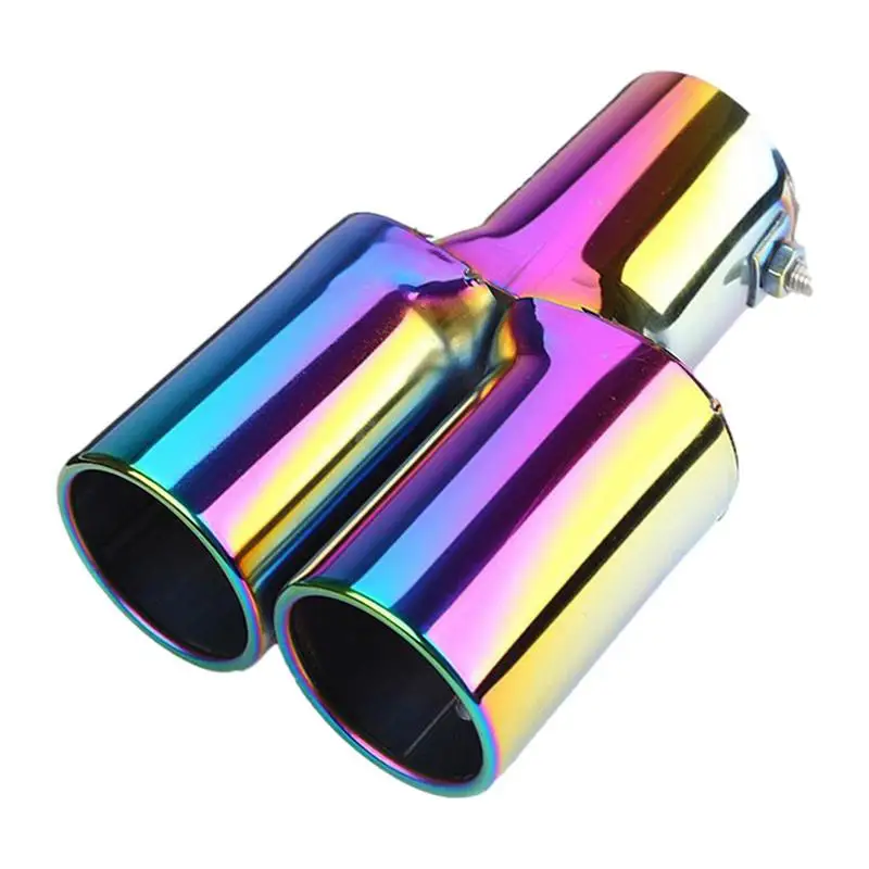 

Exhaust Pipe Double Muffler Modification Stainless Steel Universal Automobile Exhaust Pipe Double Muffler Tip For Toyota