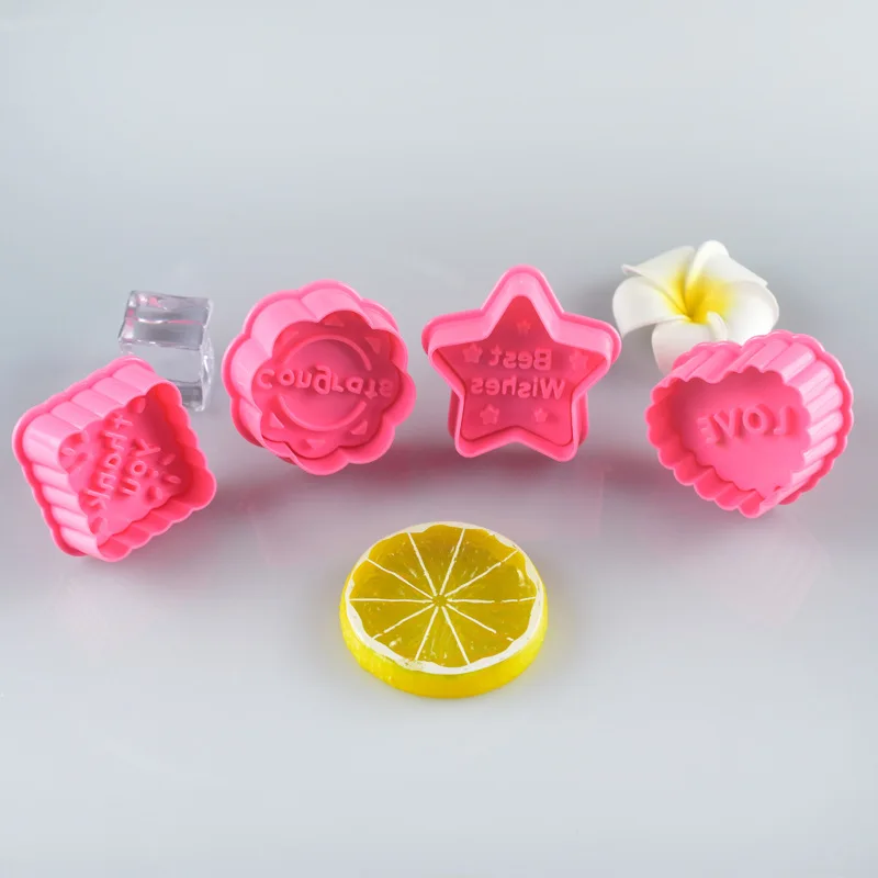 

4Pcs/Set Blessing Spring Mold 3D Solid Biscuit Cake DIY Baking Hand Pressing Decorative Mold