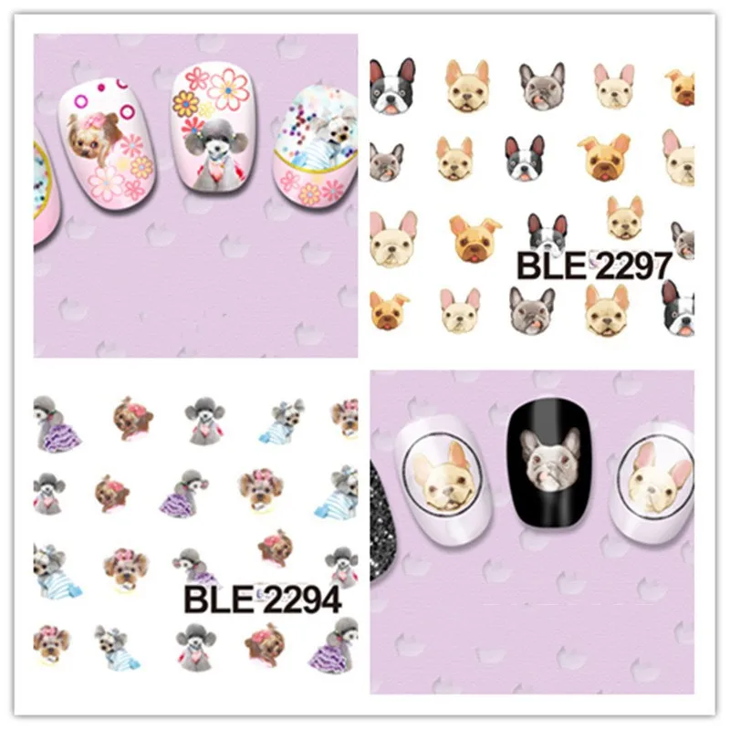 

1pcs Cartoon Cute Dog Nail Art Sticker 3d Adhesive Slider New Year Manicure Decal Decorations Gift