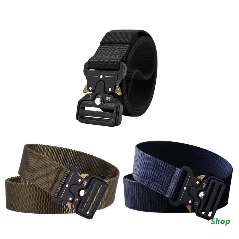 

L5YC Magnetic Quick Release Belt Soft Real Nylon Military Belt For Men Casual Belt