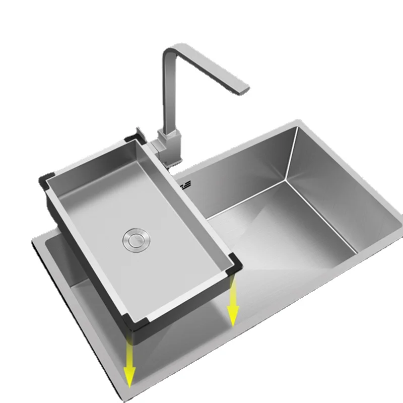 

304 Stainless Steel Kitchen Sink Drain Basket Household Multifunctional Single And Double Sink With Drain Basket