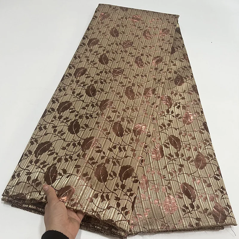 

5Yards Latest Brocade Jacquard Lace Fabric 2023 African Net French Gild Brocade Lace Fabric for Sewing Women Wedding Dresses
