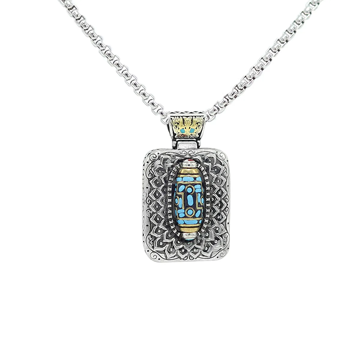 Буддистское серебряное ожерелье с шестью истинными словами мантра шурангама